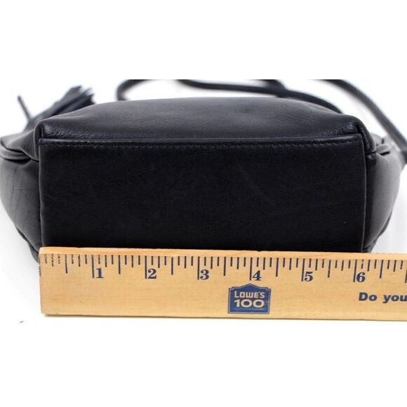 TIGNANELLO BLACK GENUINE LEATHER TASSEL CROSSBODY SHOULDER BAG HANDBAG PURSE - Picture 14 of 16